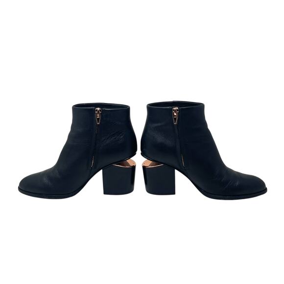 Alexander Wang Gabi Rose Gold Black Leather Ankle Boots - EURO Size 37.5 - Picture 4 of 10